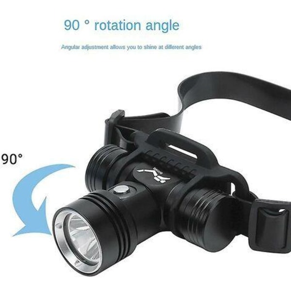Superstark LED Dykhuvudlampa, 1000 Lumen Undervattensficklampa, IPX8 Vattentät, Lång Batteritid, Flygplansklassad Aluminiumlegering, Justerbar