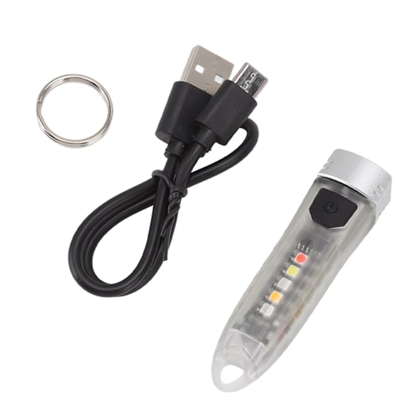 Mini-nyckelringsficklampa Bärbar Mini USB Laddningsbar Utomhus
