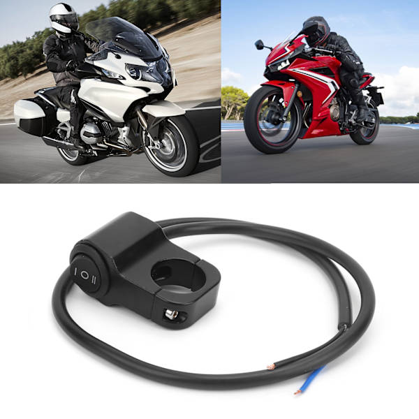 7/8in Styrstångsbrytare Strålkastare Dimljus På/Av-knapp med Färgrik LED-indikator för 12V Motorcykel ATV