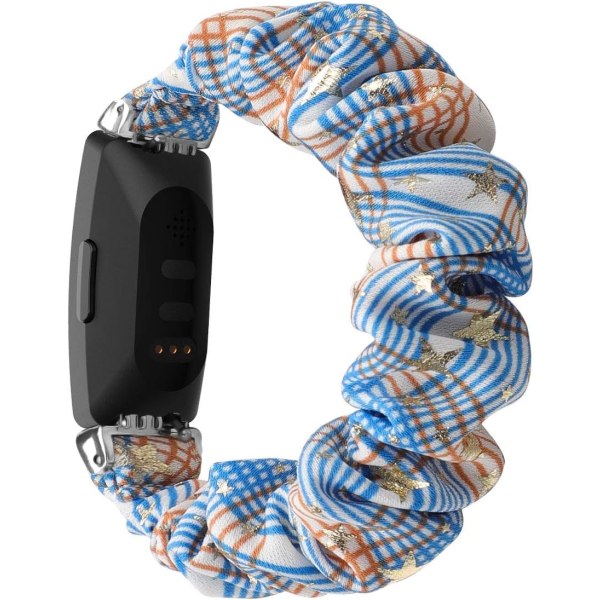 Scrunchies kompatibla med Fitbit Inspire 2 band/Inspire HR-band/Inspire, kvinnor mjukt elastiskt tygmönster printed tygarmband Ersättning för