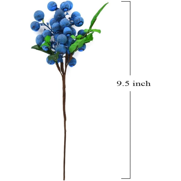 Kunstige bær, 6 små buketter af kunstige blomster, lyse