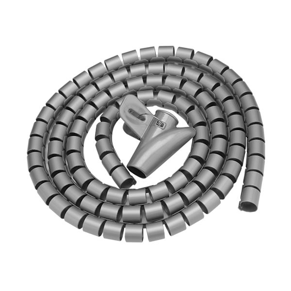 Flexibel spiralformad kabelorganisatör sladdomslag sladdskydd sladdförvaring silver 1,5 m * 16 mm