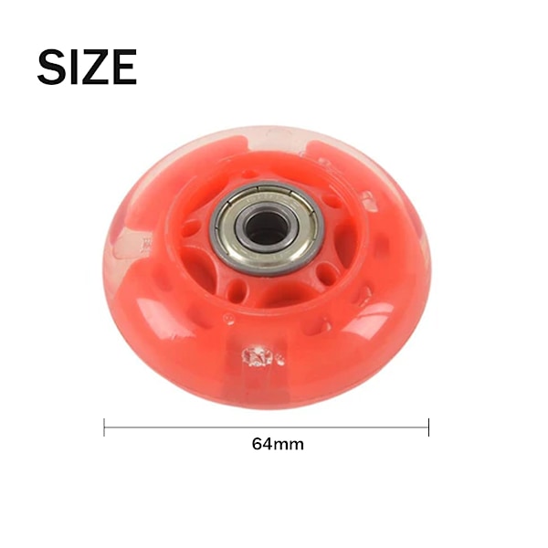 Inlineskatehjul, Röda 64mm X 24mm För Rullbrädeväska, Kabinväska, Resväska Och Steady Rest Träsvarv, Snabbare Smidigare Skridskoupplevelse