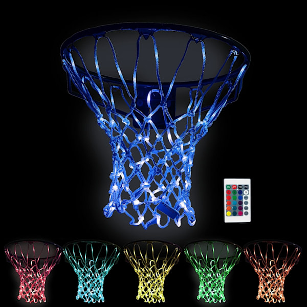 Färgskiftande Basketkorg, Superstark LED Basketkorgslampa för Utomhus- och Inomhusbruk, Justerbar Fjärrkontroll, Enkel Installation med