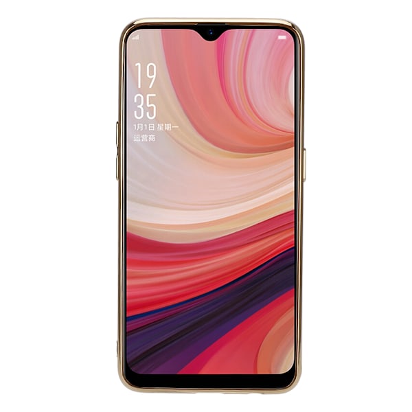 Elektroplet blødt gummi + plexiglas linse anti-fald tynde telefoncovers til OPPO A7 (sort)