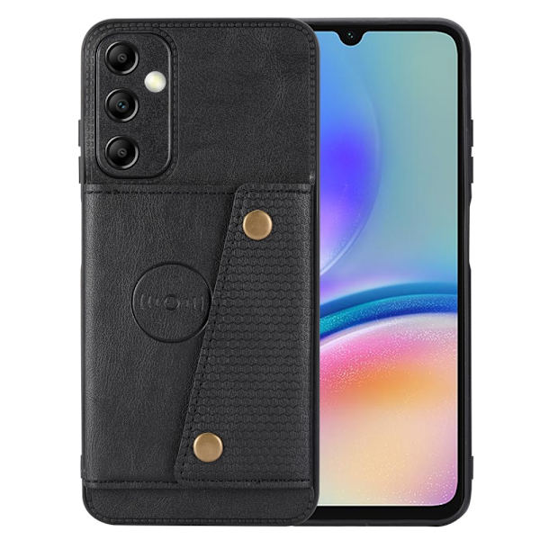 Samsung A15 5G, PU Läder Skal, Plånbok, Svart