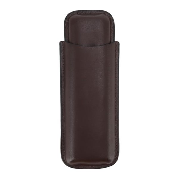 Læder Cigar Etui Bærbar 2 Finger Cigar Holder til Rejse Forretningsrejse Kæreste Gaver Dyb Kaffe