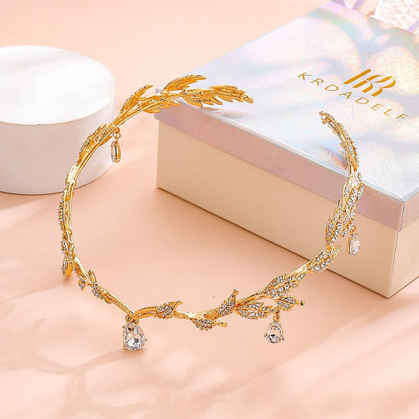 Utsökt Kristalltiara, Glänsande Diamantlik Lyster Justerbar Storlek Tiara för Brud Pärlhårband, Perfekt för Bröllop
