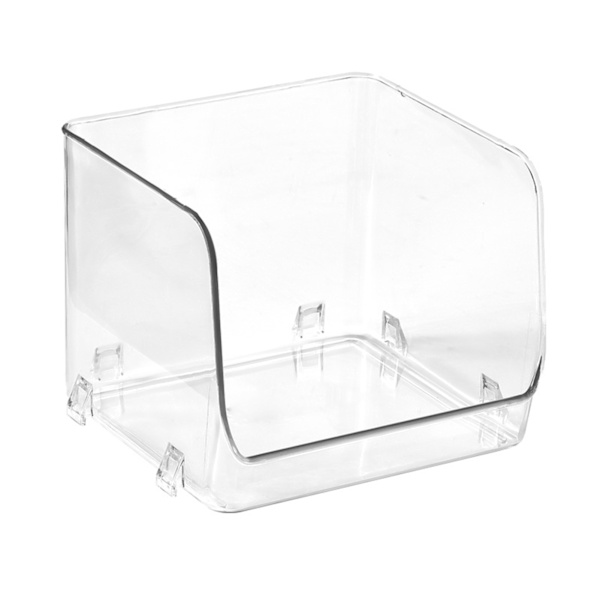 Kosmetisk displayboks, multifunktionel stabelbar plastik gennemsigtig makeup-arrangør til hjemmet (15,5x15x12,8cm)