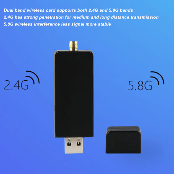 Langaton verkkokortti W50L 5DB RTL8812AU 1200M Dual Band USB 3.0 -liitäntä WiFi-sovitin Androidille Winille