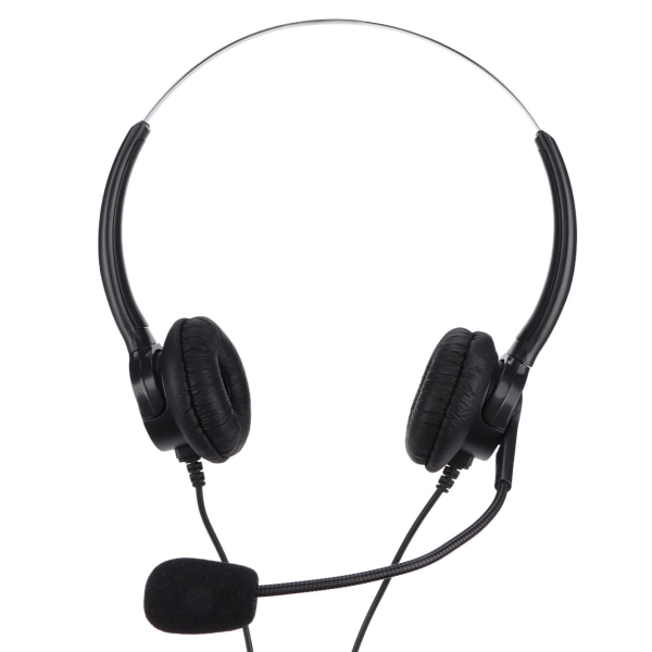 Callcenter-headset 3,5 mm computertelefon-headset med mikrofon til webseminarer, kontor, callcenter og erhverv