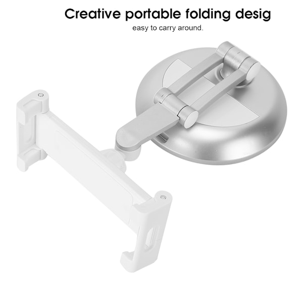 Bärbar skrivbordsstativ för mobiltelefon och surfplatta, 360 graders rotation, hopfällbart, aluminiumlegering