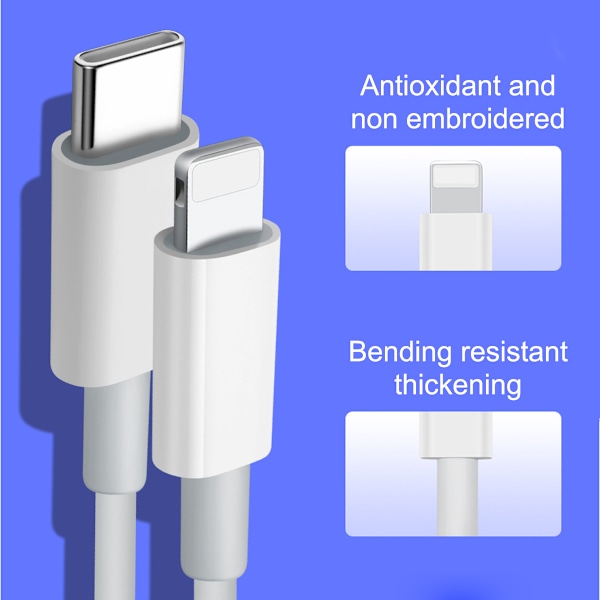 IPhone 12 pikalatauskaapeli USB C - Lightning -johto - 3 kpl 1,8 m MFi-sertifioitu latausjohto - Type C -portti tukee nopeaa latausta ja synkronointia iPhonelle