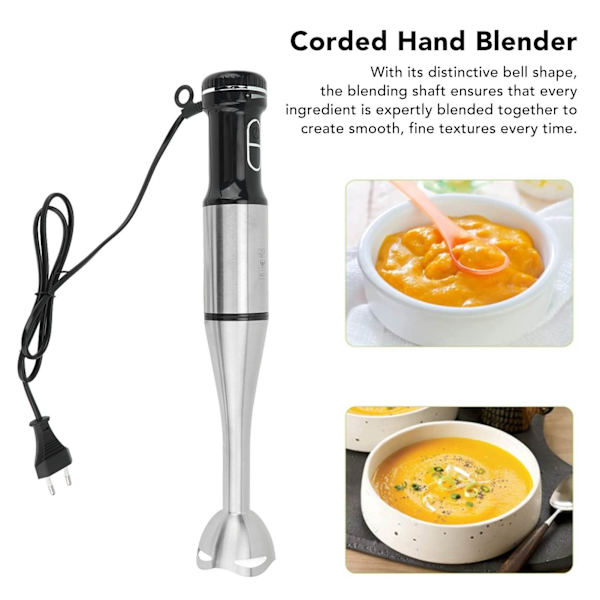 Handmixer 1000W Hårdhet i rostfritt stål Blad Mini Handhållen Elektrisk Mixer EU-kontakt 220V