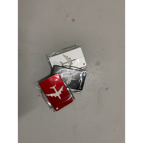 3 stk. bagasjelapper, aluminium bagasjelapper, koffertbagasjelapp med navn adresse tlf e-postlapper, lyse farger bagasjelapper for å raskt oppdage Trave