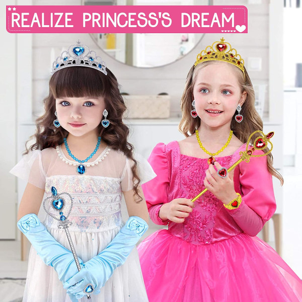 9 delar prinsesskläder accessoarer prinsess smycken leksaker flicka