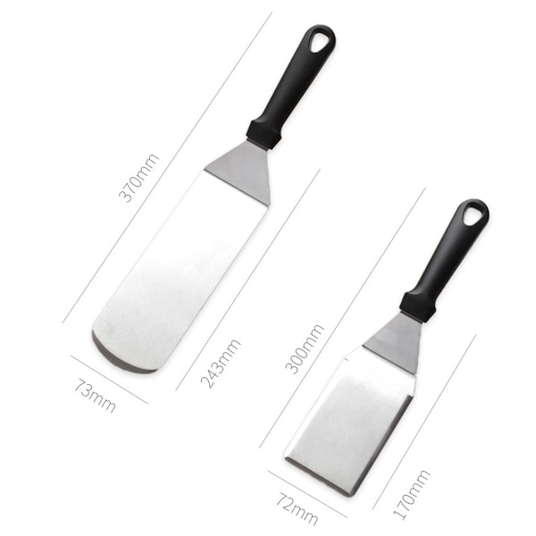 Stekspade Set för Matlagning, Livsmedelsklassat Rostfritt Stål med Ergonomisk Design, Fasade Kanter för Enkel Matlossning, Kraftigt Material för