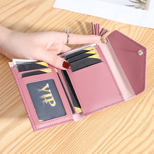 Plånbok för kvinnor PU-läder korthållare checkbook arrangör dragkedja myntväska