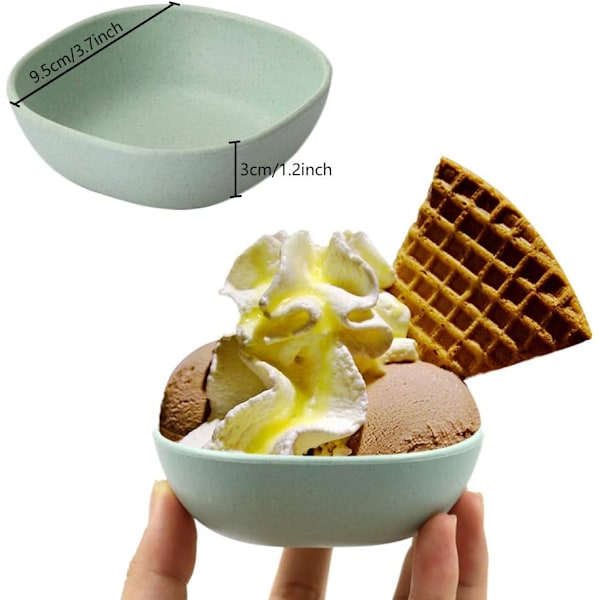 Hälsosamt Material, Vetestrå, För Servering av Pasta Frukt, Grön, Fyrkantig Lättvikt, Mikrovågssäker, 6 Stycken