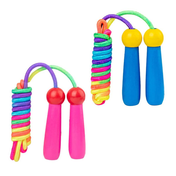 Regnbågs Hopprep Set, Ergonomiska Barnanpassade Handtag Hopprep Med Justerbar Längd För Lek Inomhus Och Utomhus