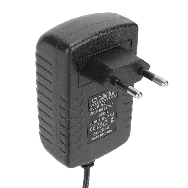 12V 2A extern strömförsörjningsadapter AC till DC lågspänning 3/4-stiftskontakt strömförsörjningsadapter för högtalare luftfuktare 100‑240V EU-kontakt