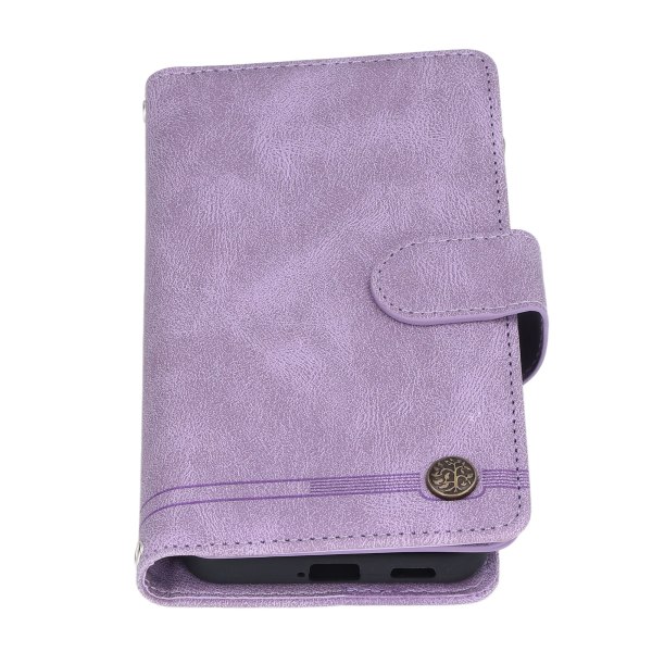 PU Läder Plånboksfodral för Galaxy S22 Dragkedja Flip Folio Plånbok RFID Blockering Skyddande Fodral med handledsrem Magnetlås Inbyggt Stativ