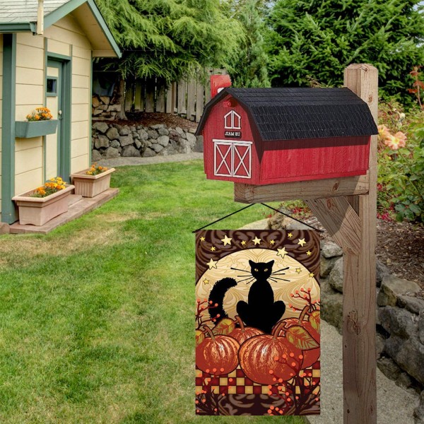 Burlap Vertikal Dobbeltsidet, Trick or Treat Have Flag Vertikal