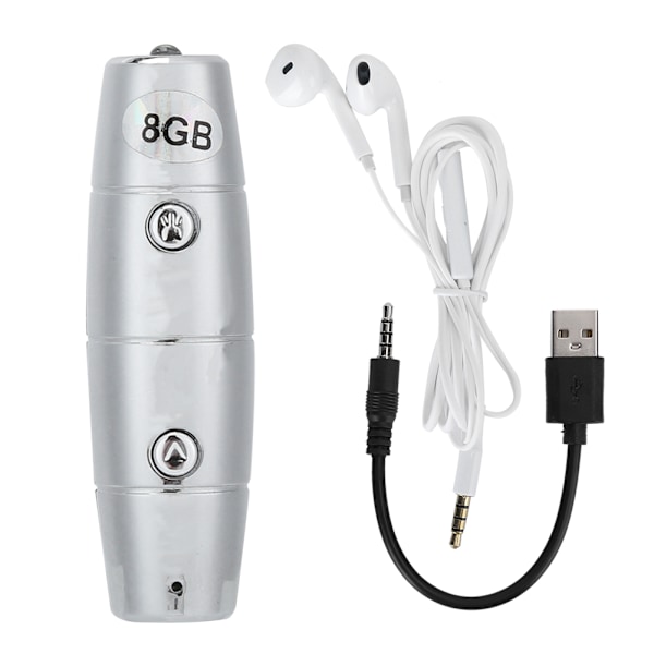 D8 8GB Mini Ficklampa Inspelningspenna Långdistans Röststyrd Inspelare Hög Definition
