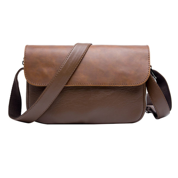 Herr Axelväska Retro Casual PU Läder Liten Crossover Väska för Resor Affärer Daglig Pendling Jordnära Gul One Size