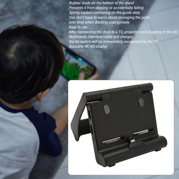 for Switch Dock 4K HD Multimedia Interface USB 3.0 Port TV Docking Station Justerbar TV Lade Dock for Switch OLED