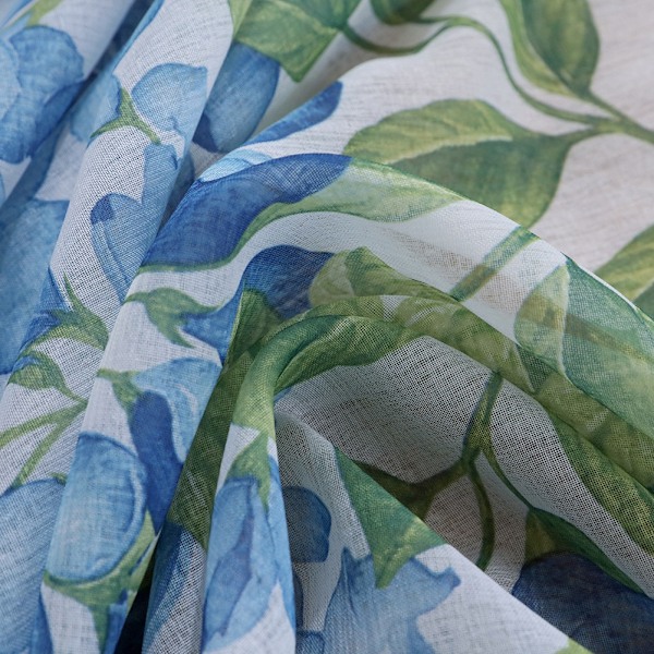 Polyester fönstergardin Valances Voile sovrum vardagsrum inredning (blå)