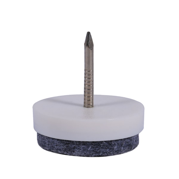 20 st/set 20 mm möbelgolvskydd i filt med spik (vit)