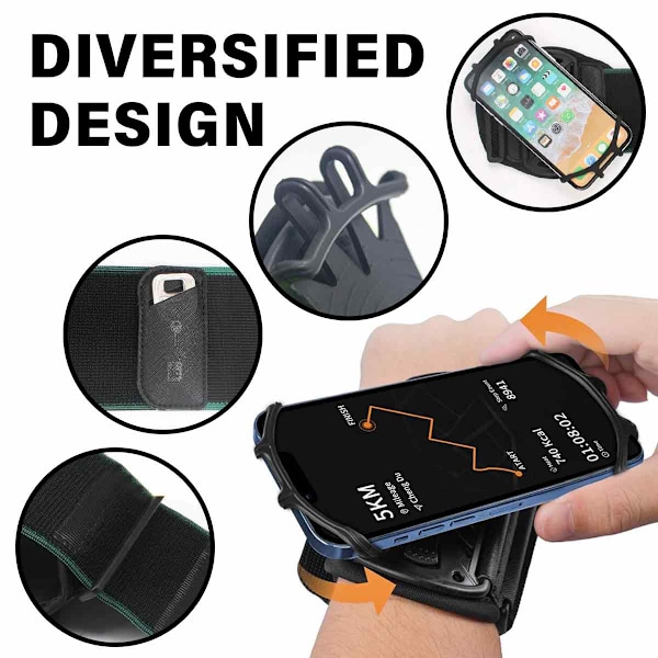 Smartphone Armband med 360° Roterbar Design, Universell Passform för 3.5\" ~ 6.2\" Enheter, Andningsbart Material Säkerställer Komfort Även Under Intensiv Träning