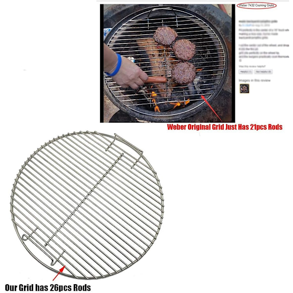 Grillrist i rustfrit stål til runde grill