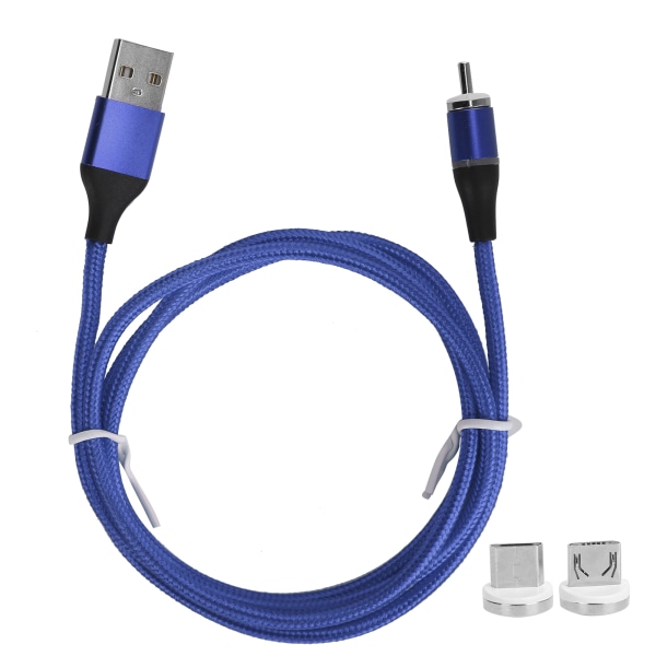3 i 1 Nylon Flettet Magnetisk 5A Super Hurtig Opladningskabel til IOS/Type C/Micro USB Porte