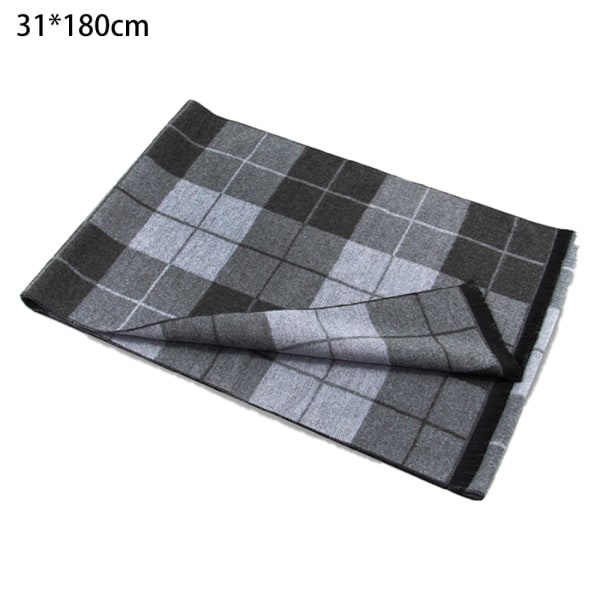 Men's luxury soft warm elegant plaid senior cashmere feel warm