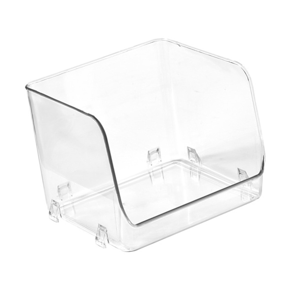 Kosmetisk displayboks, multifunktionel stabelbar plastik gennemsigtig makeup-arrangør til hjemmet (15,5x15x12,8cm)
