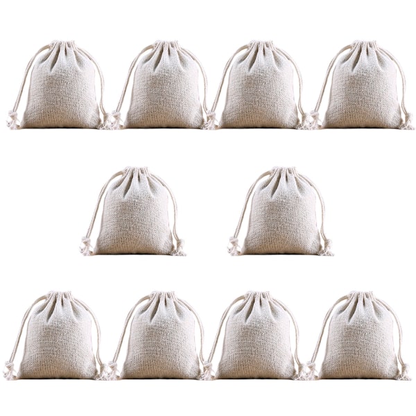 Dragskoväskor Bomullsväskor Linneväskor Hushållsväskor (10-pack) Style 2