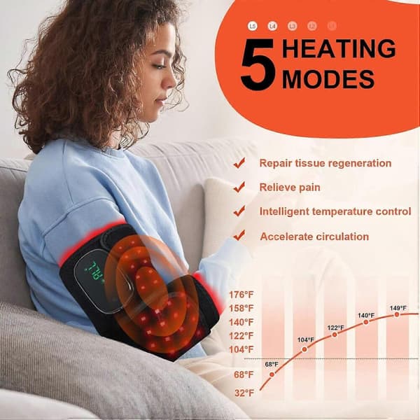 Rødt Lys Terapi Knæmassager Trådløs Genopladelig Controller, 660nm850nm Rødt Lys Terapi