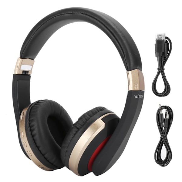 Hopfällbara Bluetooth-headset trådlösa over ear stereo-headset med mikrofon spelhörlurar