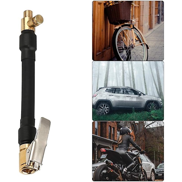 Standard Däckventils Kompatibilitet, Fin Gänganslutning För Säker Fästning, Högkvalitativa Material Säkerställer Hållbarhet, Förstärkt Gummislang