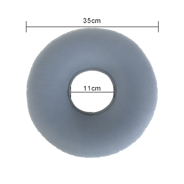 Donutkudde för sidosovare, minskar örontrycket, bekväm kudde med öronhål och justerbar fyllning för resor och hemmabruk (Grå)