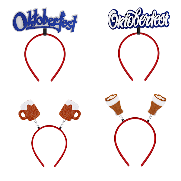 4 kpl Oktoberfestin oluttuoppihatut, päänauhat Oktoberfestiin, sopii