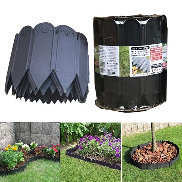 Kantstöd utan Grävning, Anpassningsbart Kantstöd 3 Meter Svart PP Material Flexibelt Trädgårdskantstöd för Grönsaksland Blomsterrabatter Gräsmattor