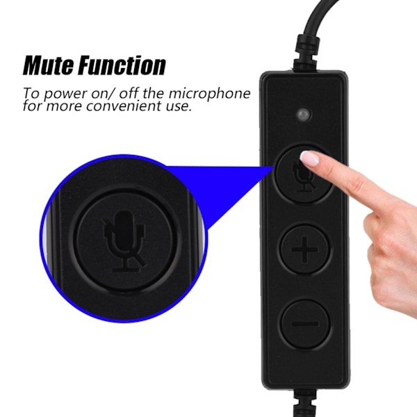 Lettvekts USB-headset for kundesenter med støydemping og mikrofon