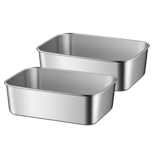 Rustfrie stål matbeholdere, matpakke lunsj Bento-boks, perfekt for kjøkkenfryser og mikrobølgeovn, rektangulær gjenbrukbar