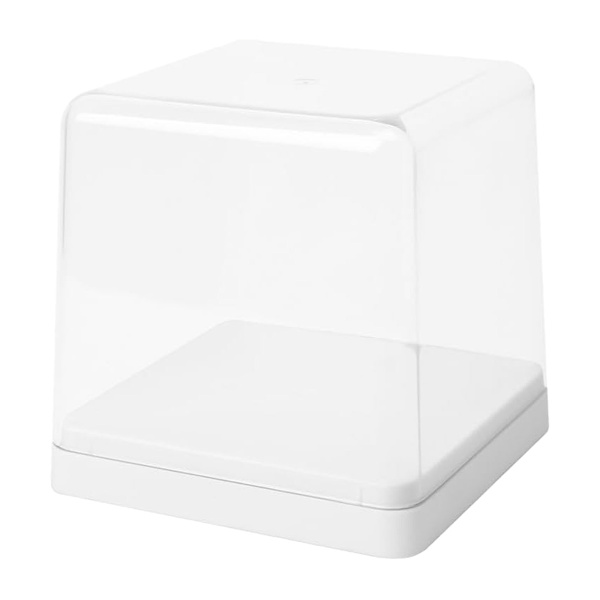 Displayförvaringslåda Transparent lock Dammtät Stapelbar Figur Samlingslåda Vit
