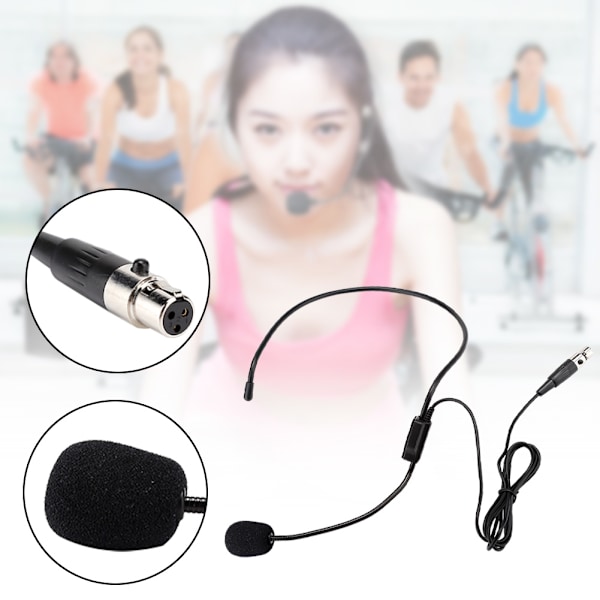 Mini XLR 3-bens TA3F-stik Professionel trådløs hovedbøjle mikrofon headset mikrofon