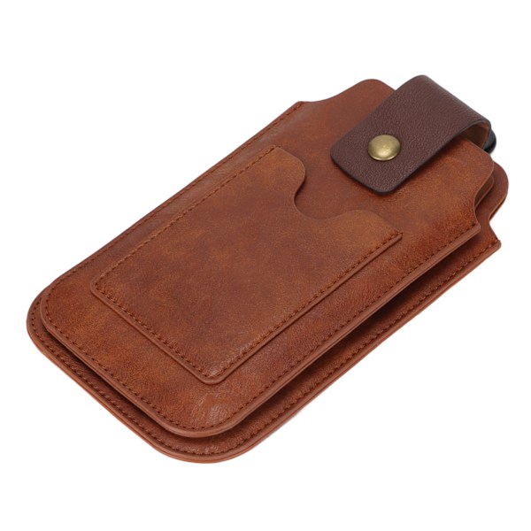 Herr PU Läder Telefon Holster Retro Universal Väska Midjeväska Slida med Midjeclips Ring och Karabinerhake för Utomhus