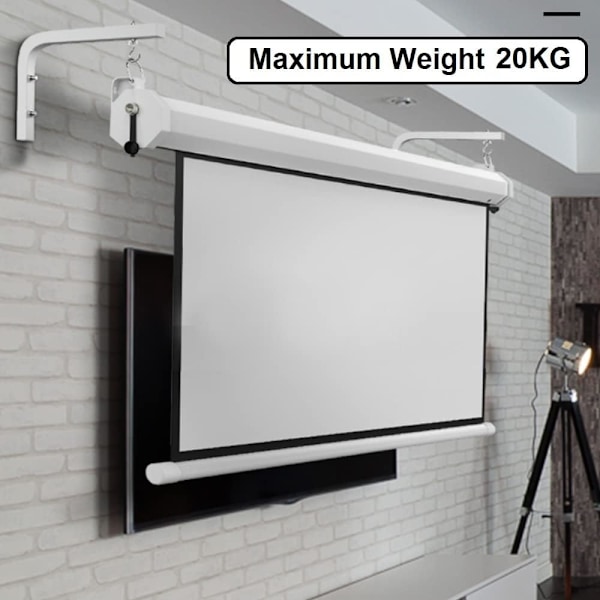 Projektordukfäste, rostfri vit beläggning L-fäste för hemmakontor med olika installationsmetoder, massivt stål (Mått: 150x120x28mm)